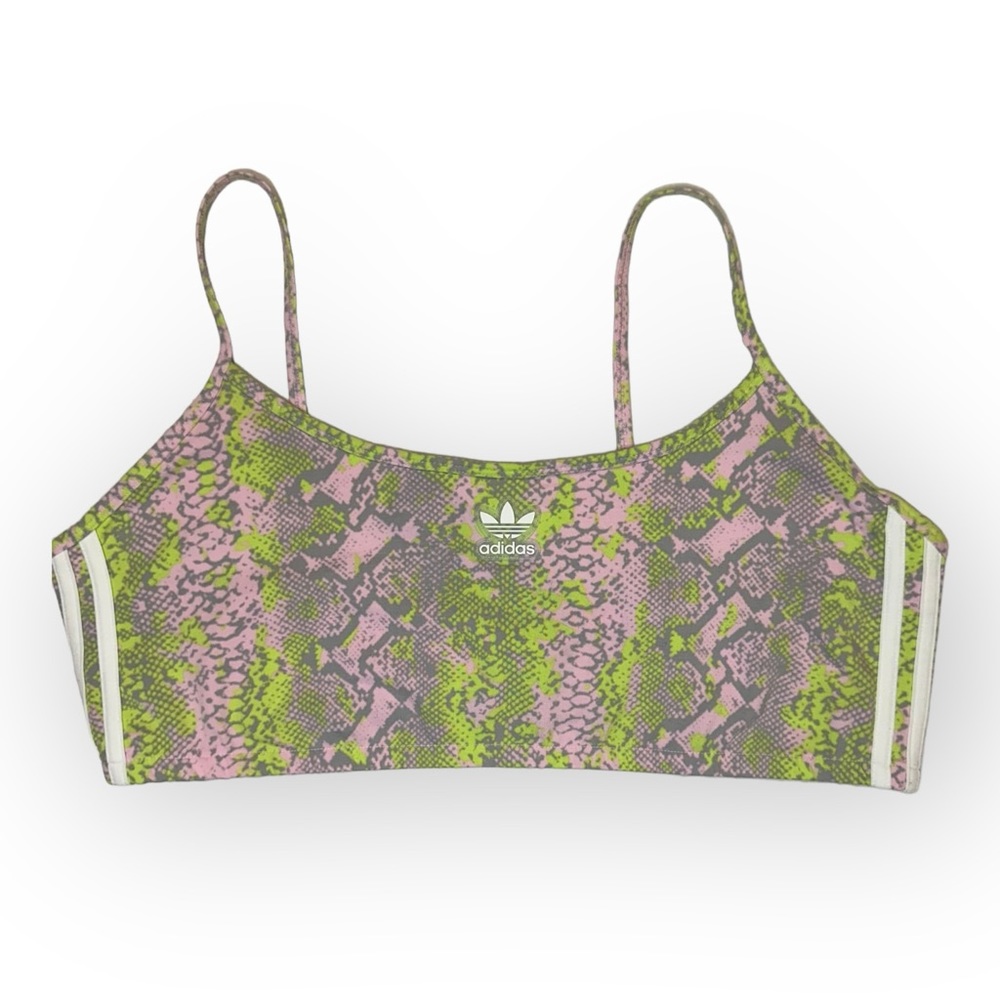 ADIDAS WOMEN'S SPORT TANK BRA TOP SIZE 2X SNAKESKIN RETRO 90s 80s NWT